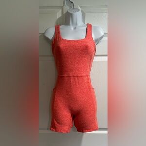 Calia Women’s Activewear Athletic Romper Runsie Coral Pink Work Out Running Gym